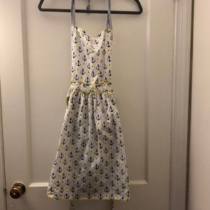 Anthropologie anchor and flower halter apron